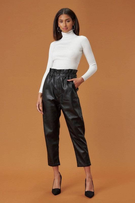 Bri Faux Leather Trousers-THE CLOTHING CAPITAL