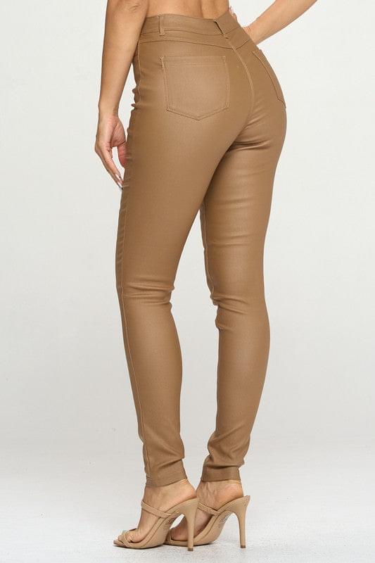 High Waisted Faux Leather Pants-THE CLOTHING CAPITAL